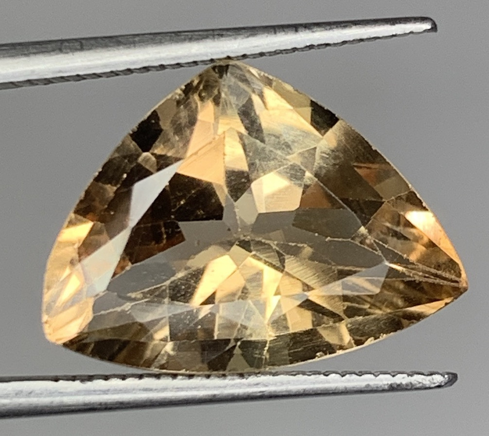 6.95Ct Beautiful Natural Brown Color Topaz Triangle Cut From Skardu Pakistan