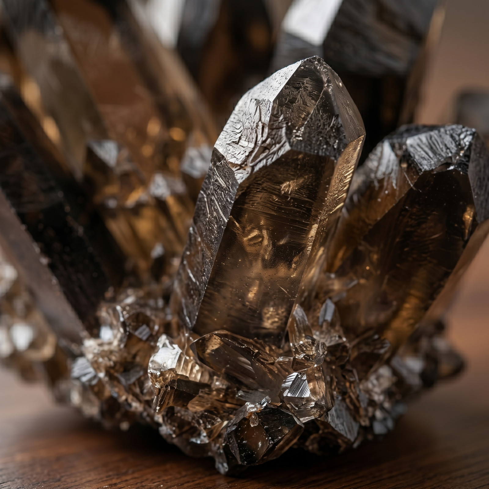 Rare Smoky Quartz Cluster 300g, Natural Crystal Stone, Healing Energy Decor