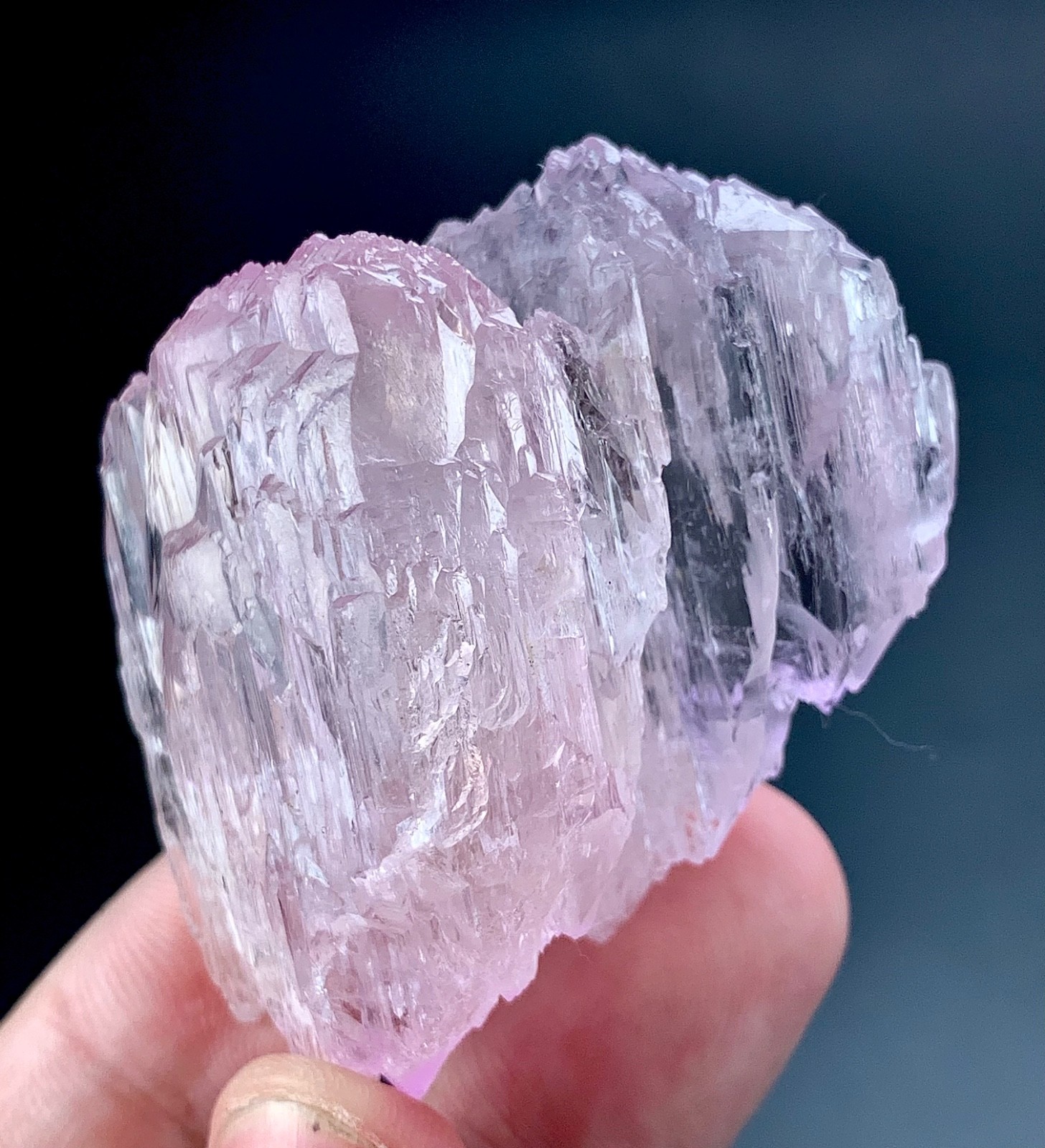 Natural Etched Pink Kunzite Crystal specimen from Afghanistan