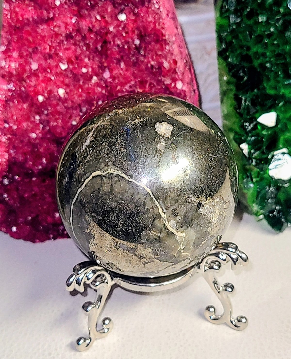 Golden Peruvian Pyrite Crystal Sphere #1