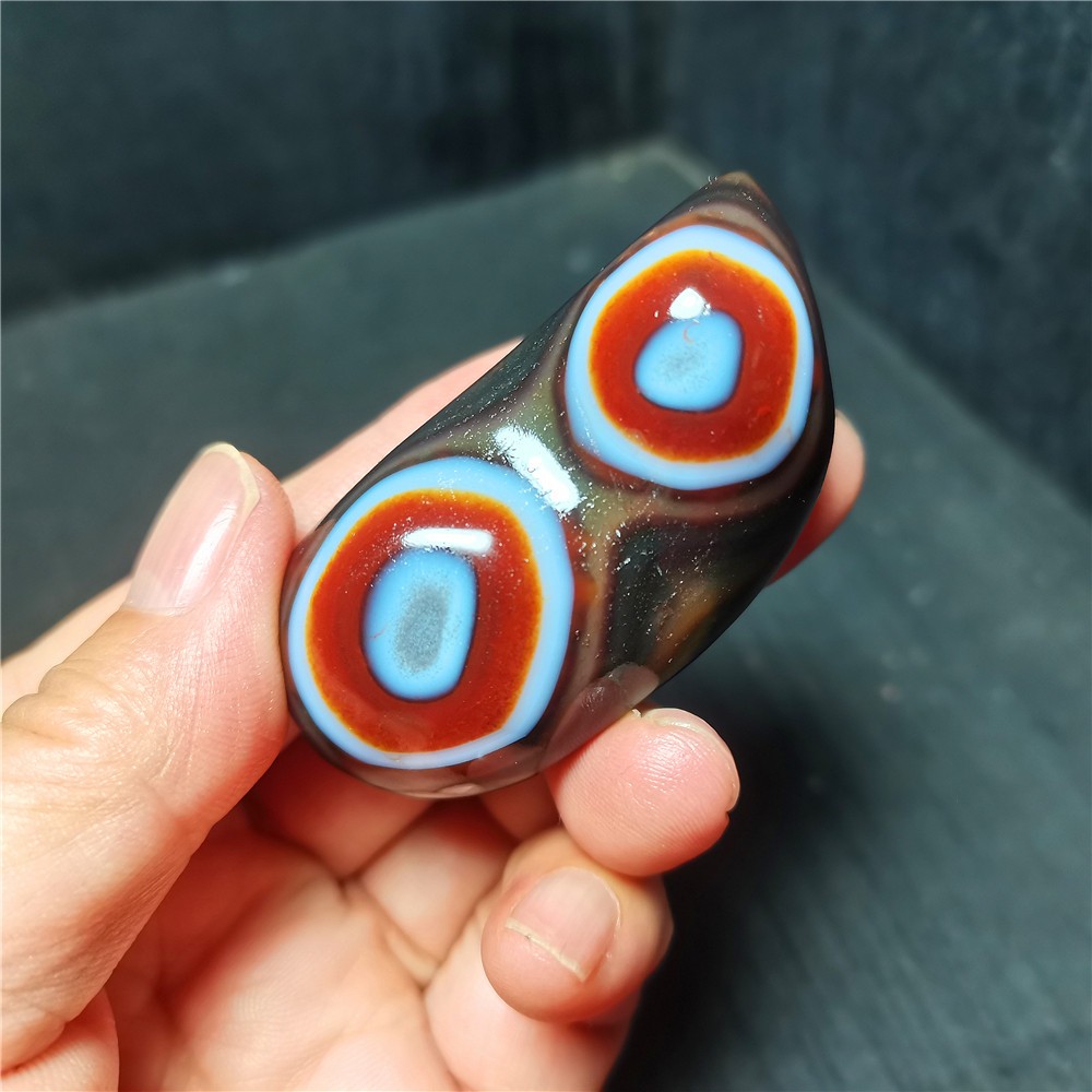 Rare 58.6G Natural Inner Mongolia Gobi Eye Agate Crystal Healing WYY4049