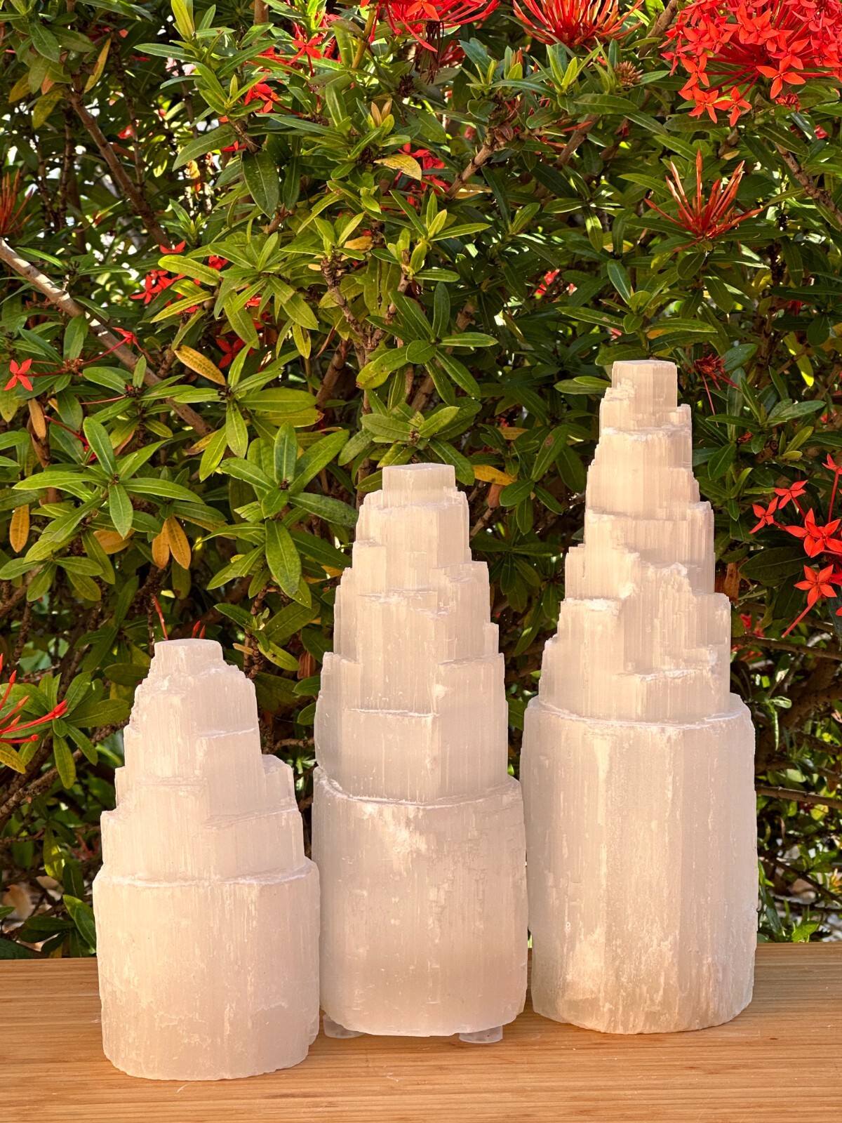 Selenite Skyscraper Lamp, 6″, 8″, 10″, 12″, 16″ Tall Selenite Tower Lamps
