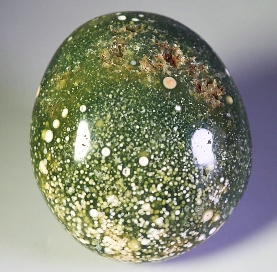 Natural Round Eye Ocean Jasper Agate Quartz Crystal Palm Stone Mineral Specimen