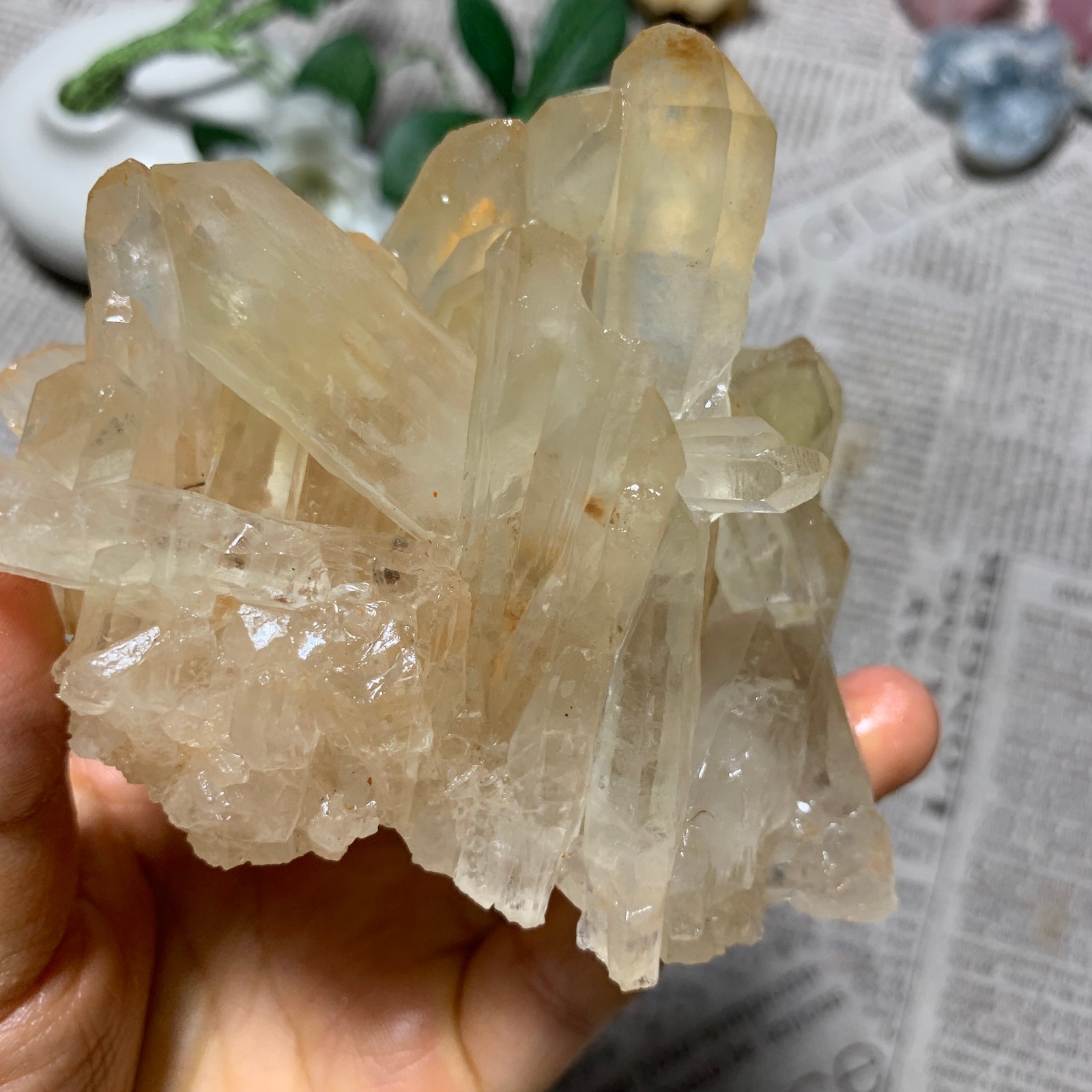 449g Natural Clear White Quartz Crystal Cluster Rough Healing Specimen