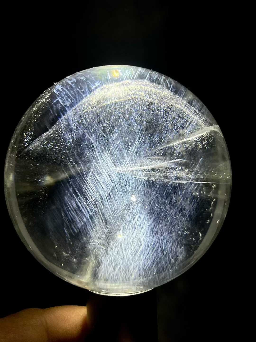 73mm Natural clear crystal sphere quartz pyramid polished ball Reiki energy