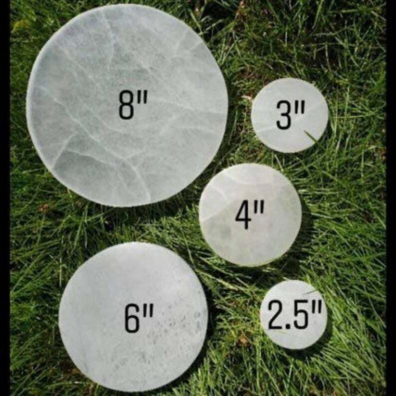 Etched Hecate Selenite Charging Plate – many sizes/shapes, hekate design 3