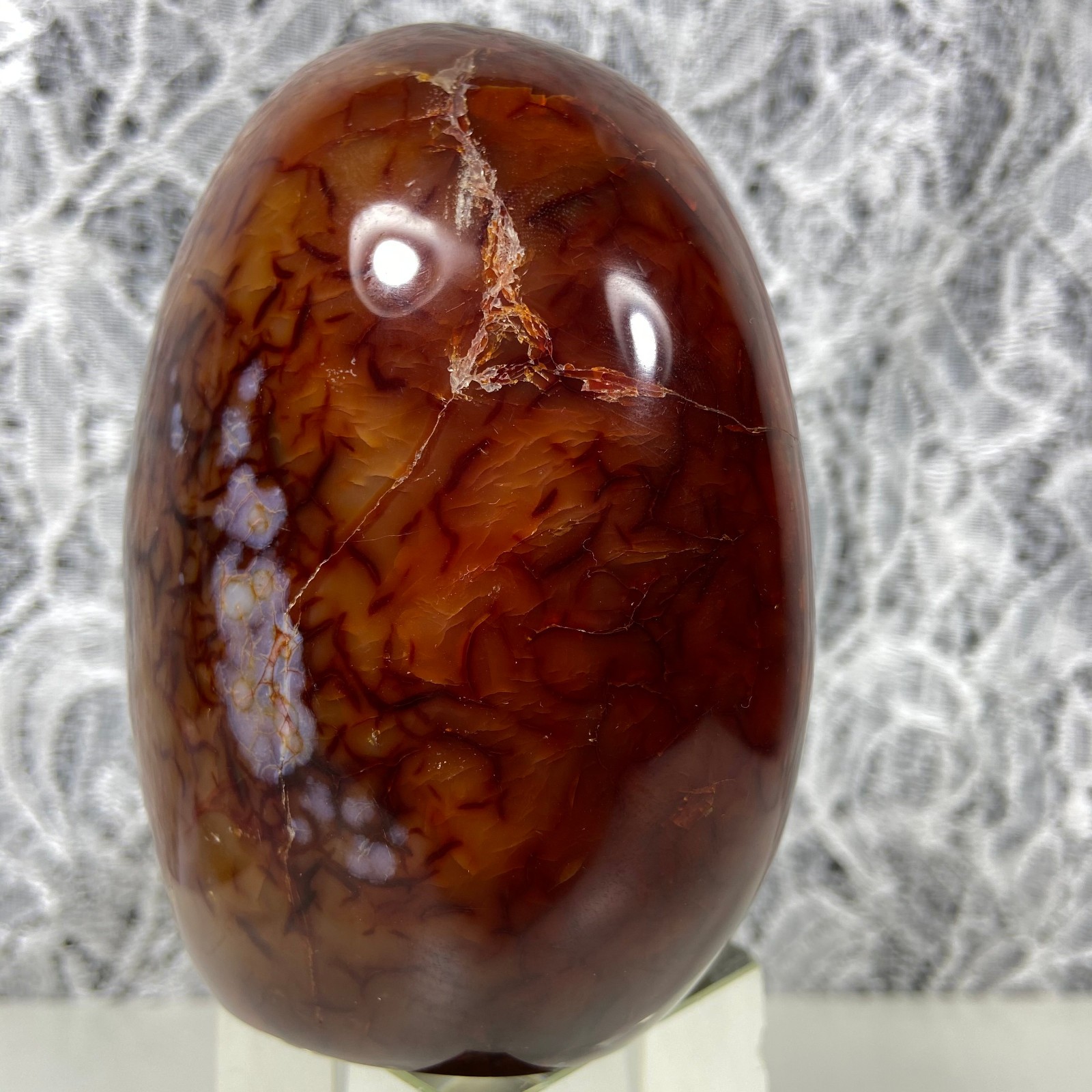 4.1″2.35lb Big Red Agate CARNELIAN Stone Standup Crystal Reiki Madagascar Y909