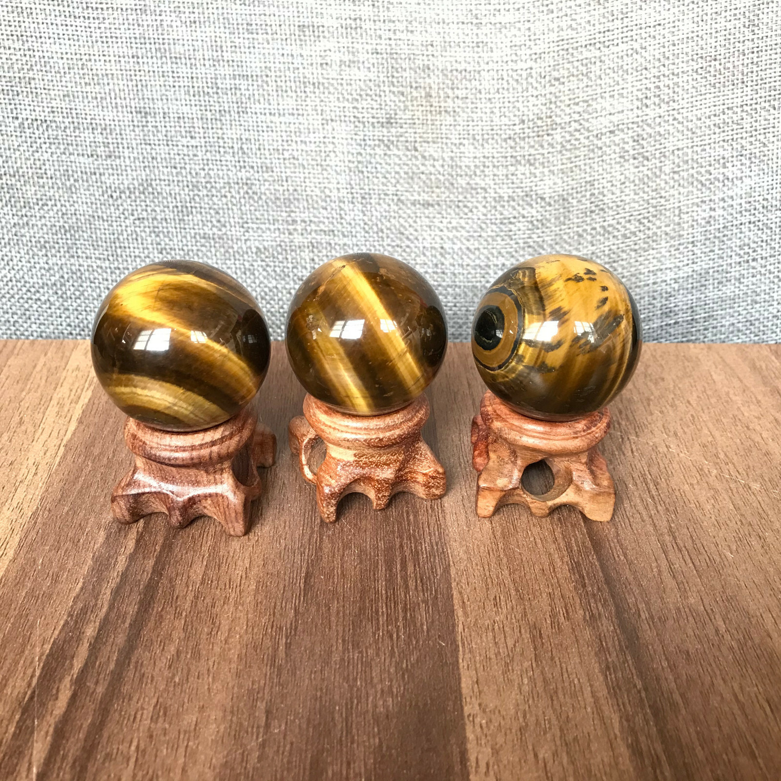 Natural tiger’s-eye Quartz magic Sphere Crystal Ball Healing & pedestal 1PCSC652