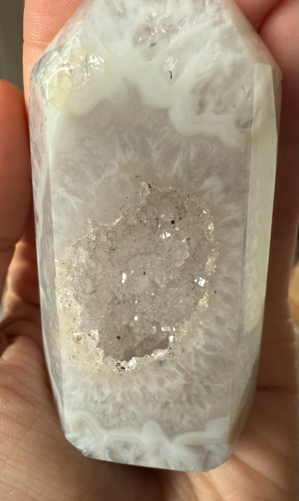 175 gram 4 inch Druzy Agate Double Terminated Point. Crystal Healing. Brazil