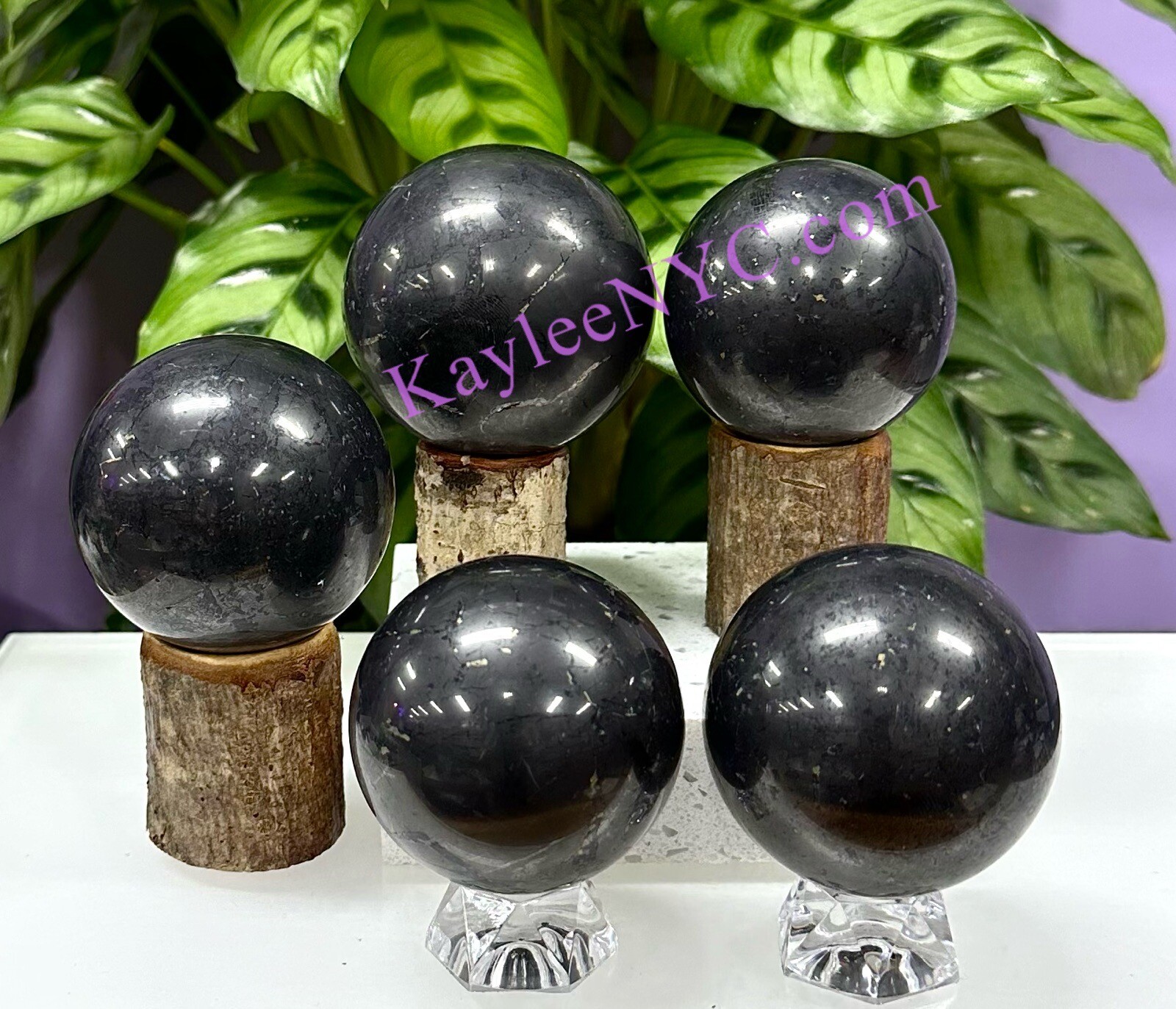 Wholesale Lot 5 pcs Natural Shungite Sphere Crystal Healing Energy