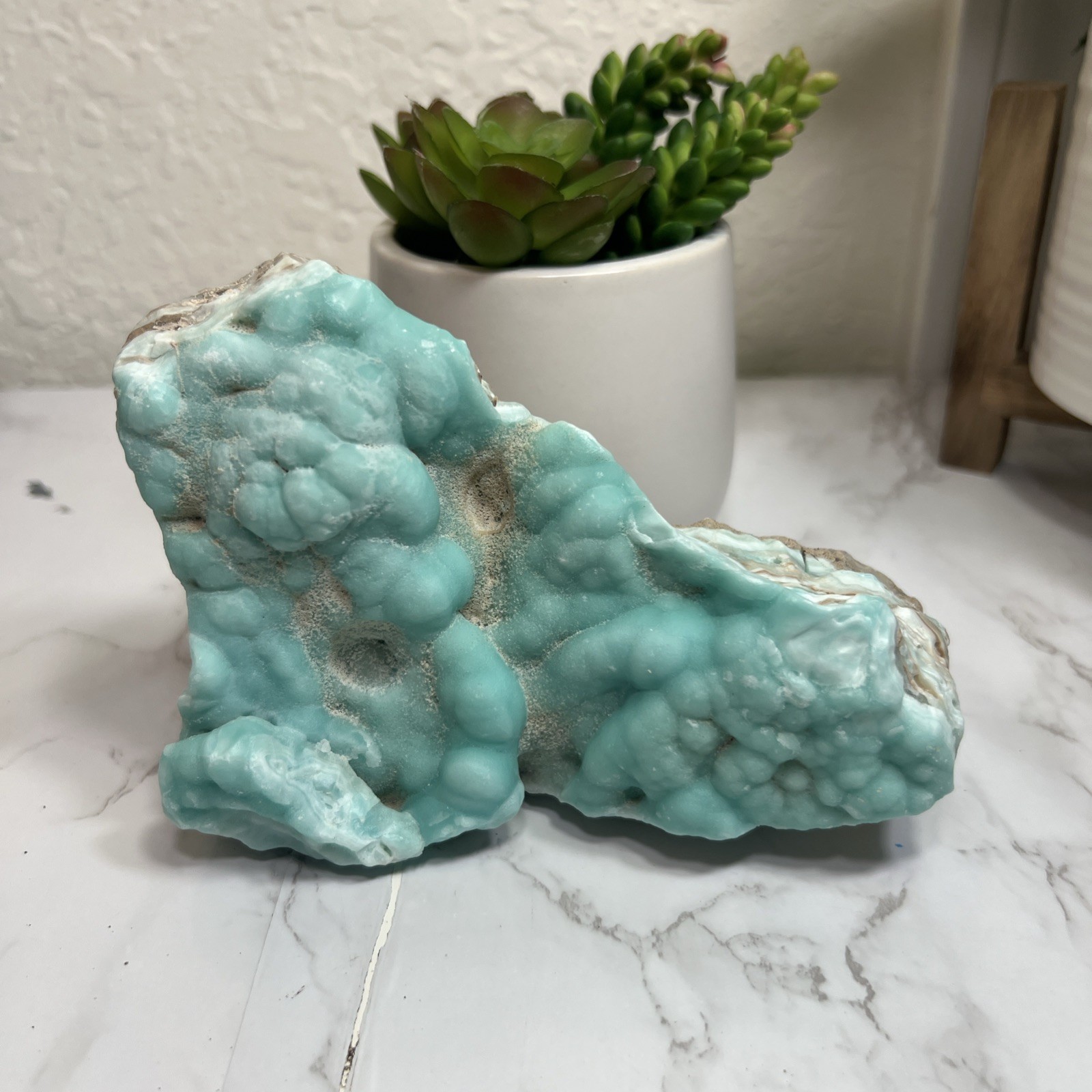 Blue Aragonite Specimen 1.985 LB Natural