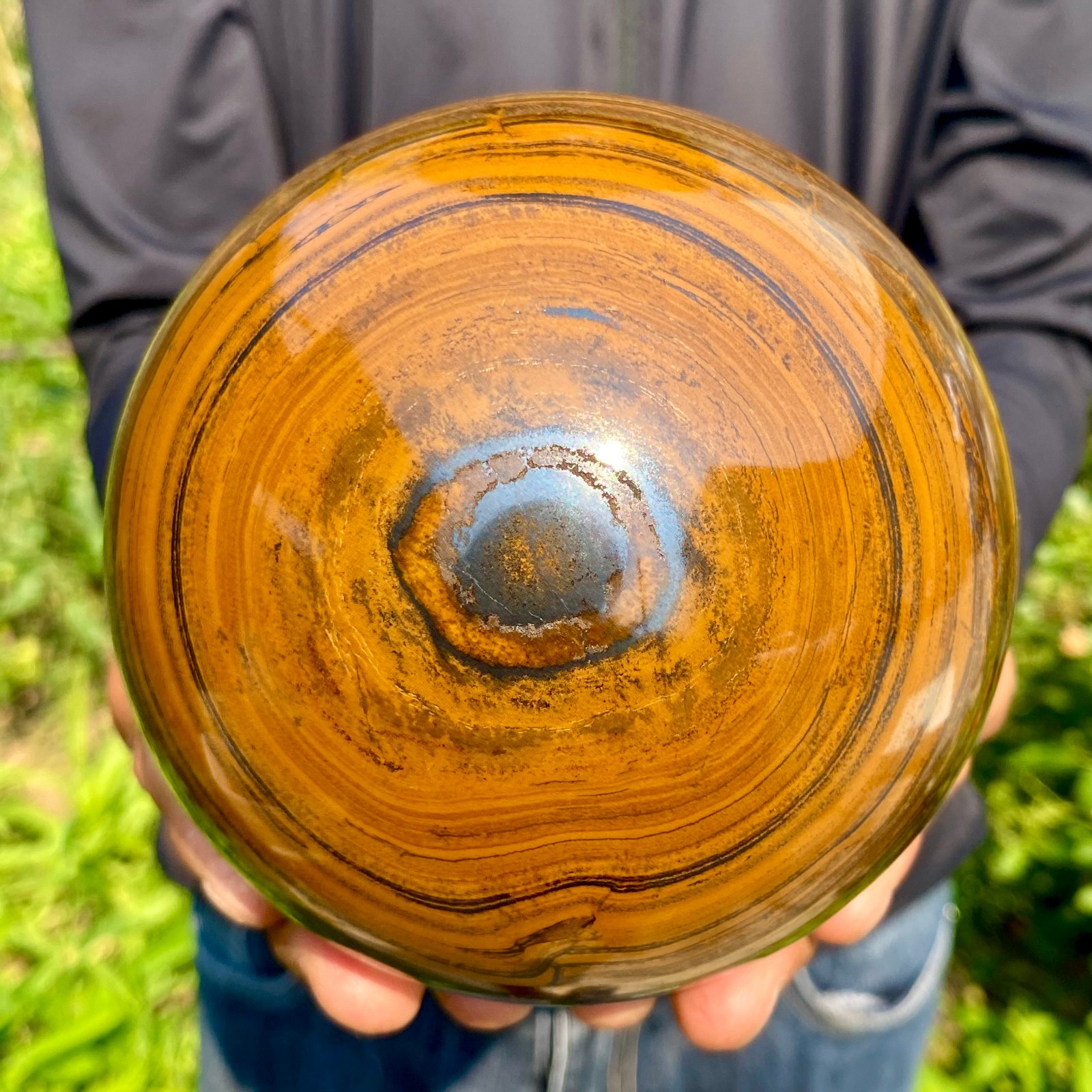 5.37LB Large Natural Tiger Eye Stone Crystal Ball Quartz Healing Sphere Décor