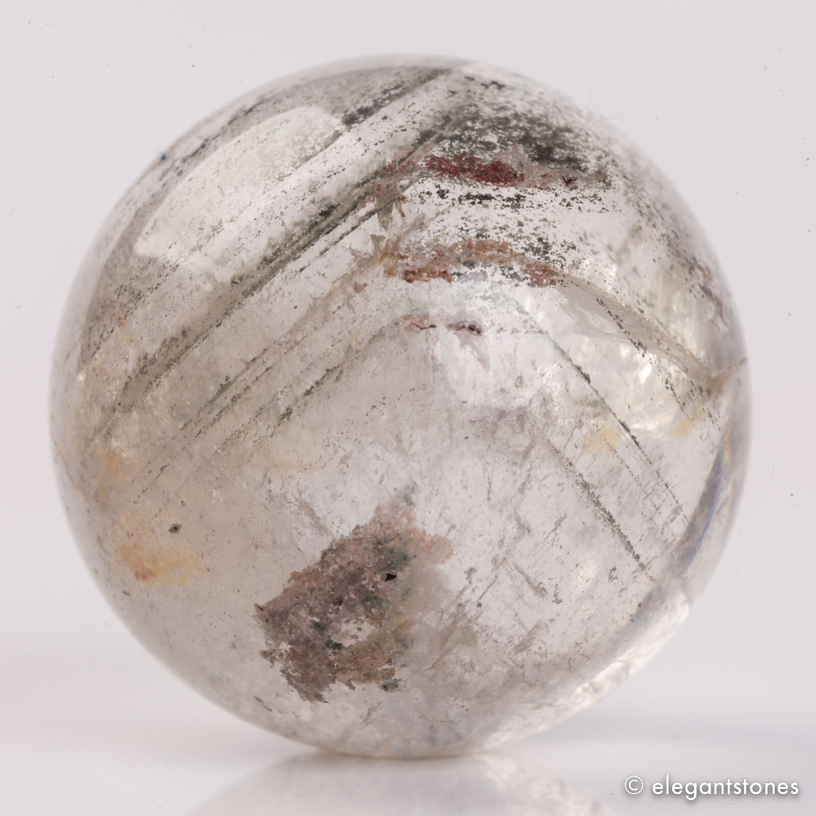 57g34mm Natural Garden/Phantom/Ghost/Lodolite Quartz Crystal Sphere Healing Ball