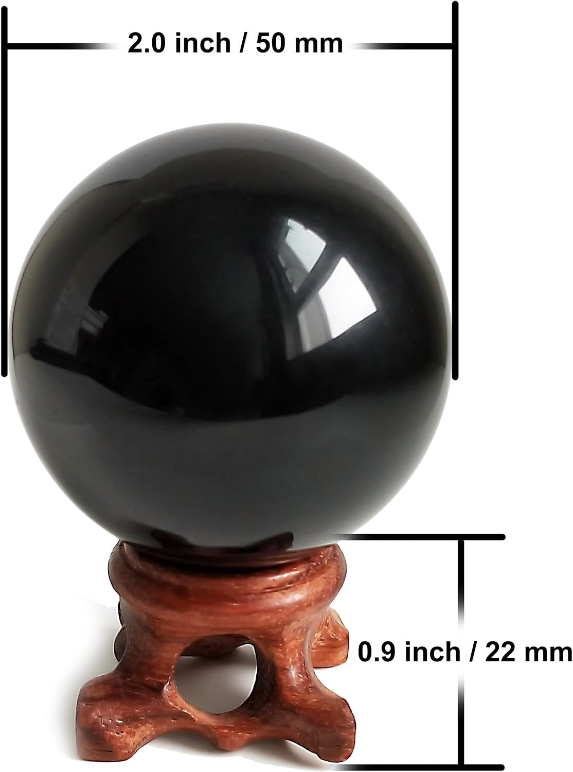 Black Obsidian Sphere for Meditation, Feng Shui, and Divination – Authentic Obsi