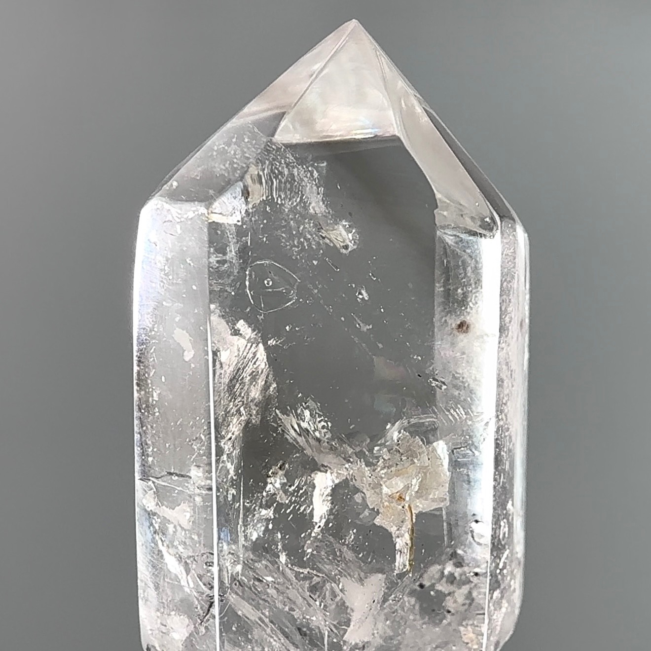 3 Moving Bubbles! Rare Optical Rainbow Slightly Smoky Enhydro Quartz Crystal