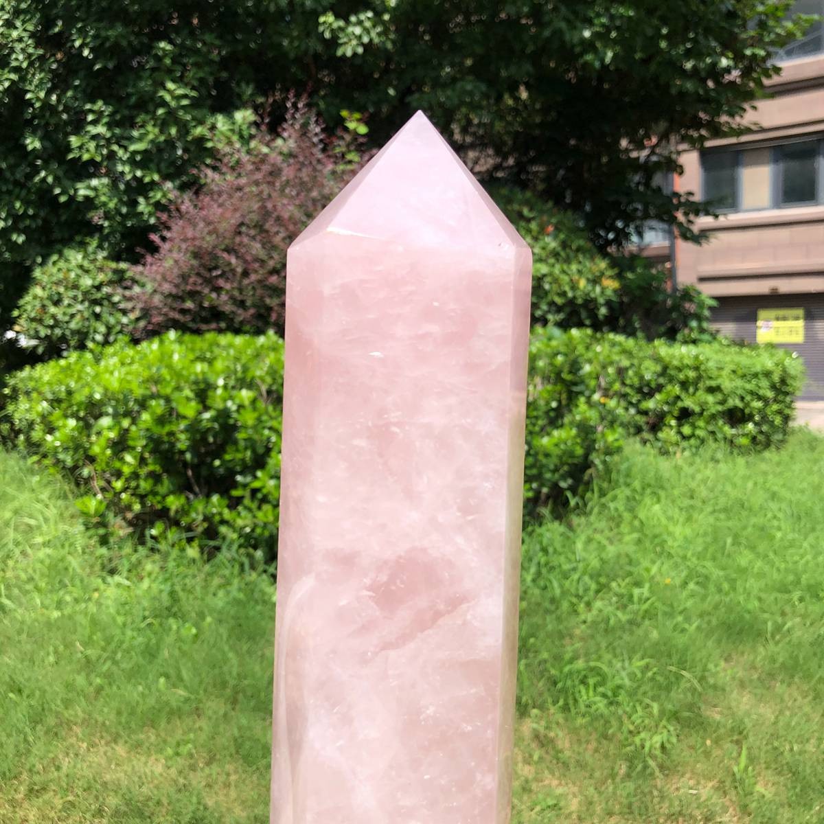 4.79LB Natural rose quartz obelisk pink crystal tower point healing decor