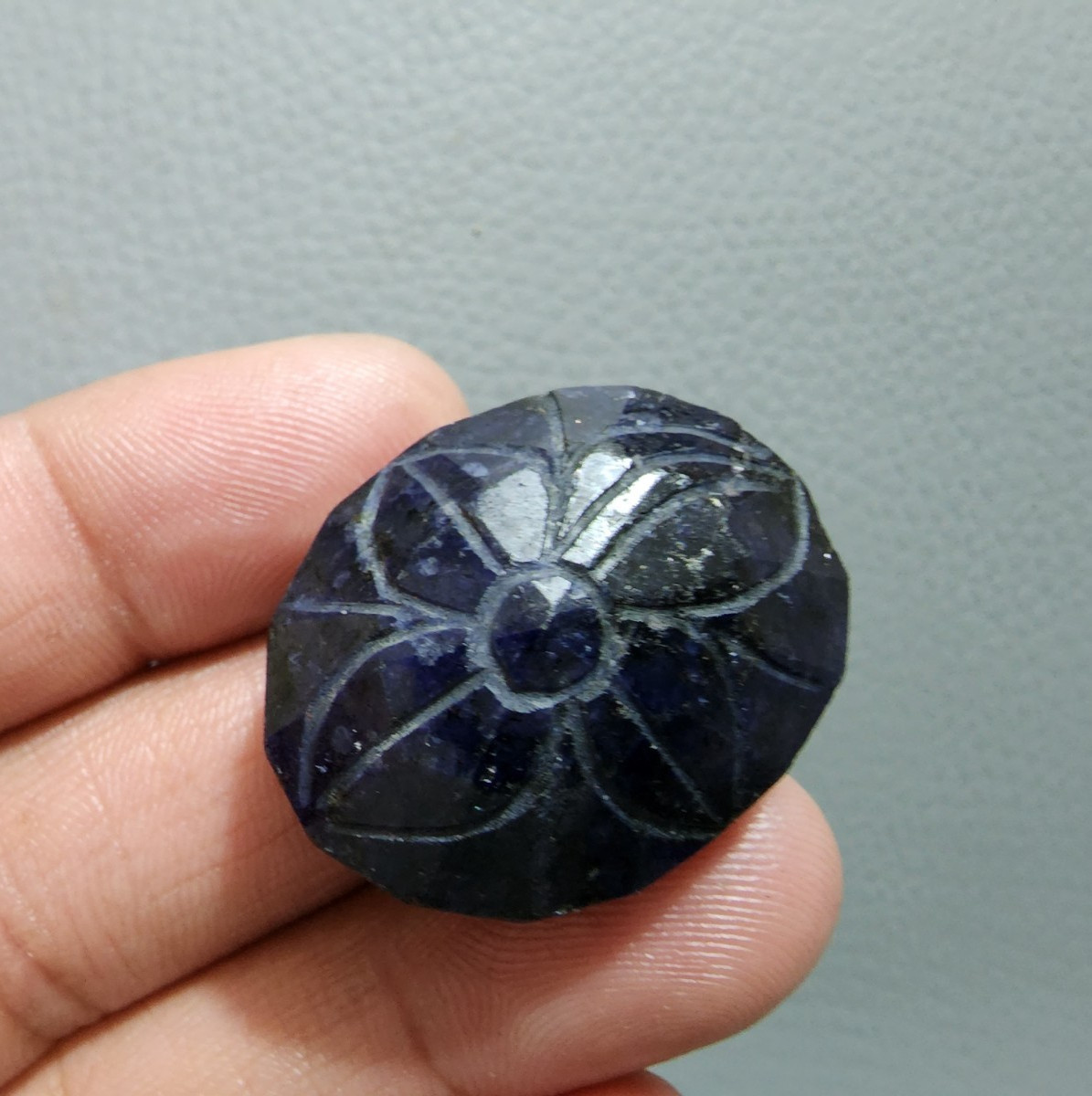 Fabulous Blue Sapphire Carving 128 Ct Handcrafted Gemstone Loose Art Gemstone