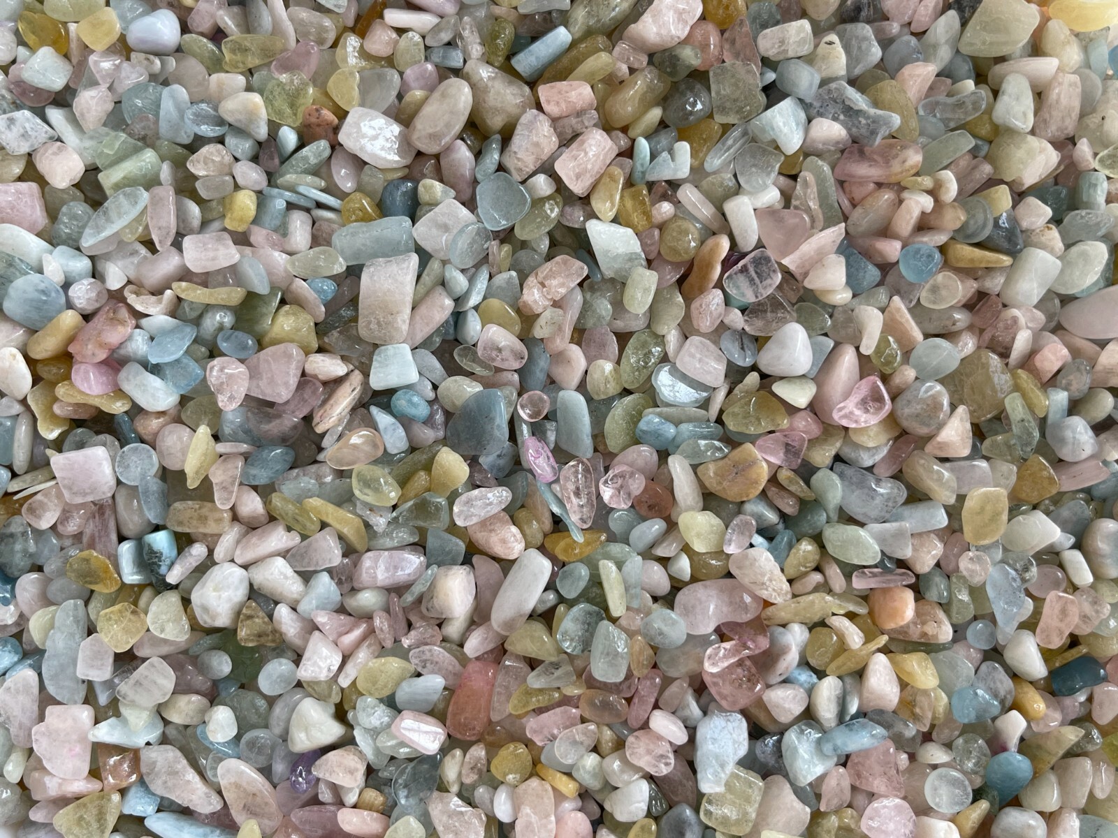 Grade A++ Morganite Semi Tumbled Gemstone Mini Chips 4- 12mm, Wholesale Bulk Lot