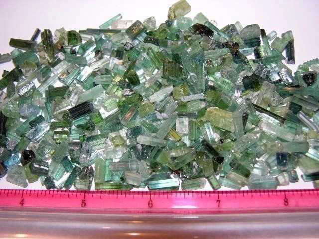 Tourmaline crystal blue green all natural mine rough 80 carat lots 50+ pieces