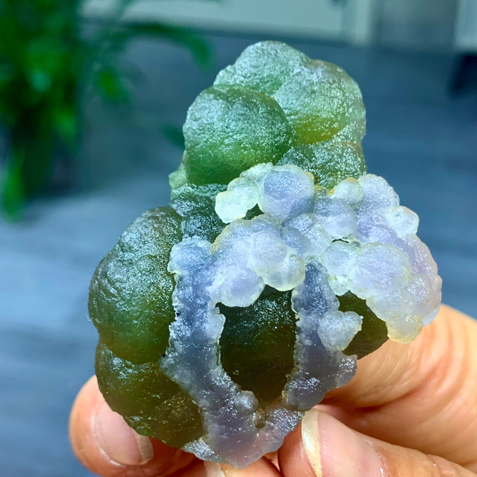 54G Rare Transparent green-white Cube Fluorite Mineral Crystal Specimen/HeNan