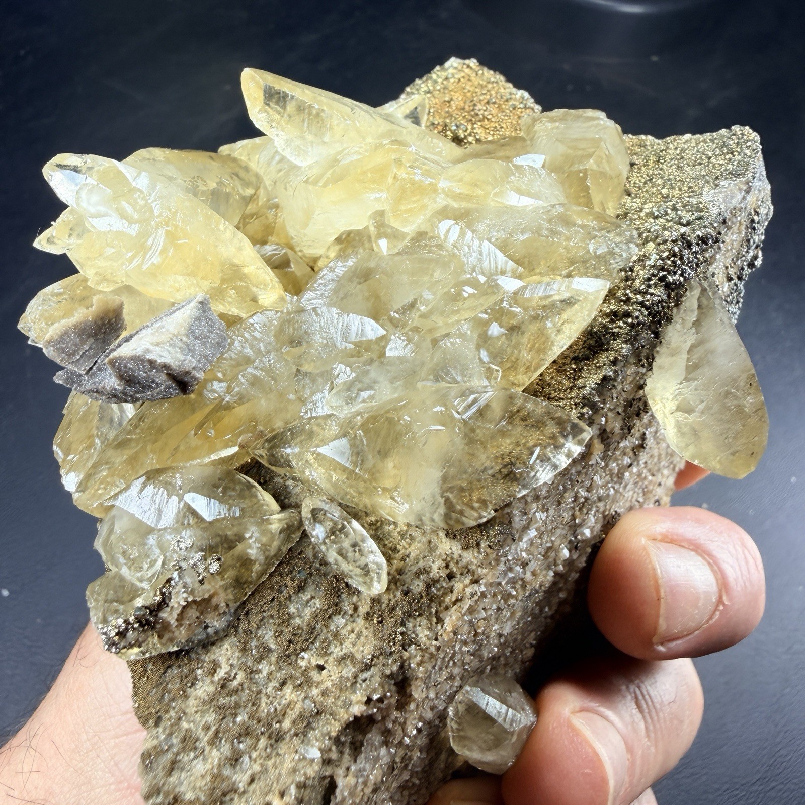 Calcite Crystals Iridescent Chalcopyrite on Matrix / Missouri *Video