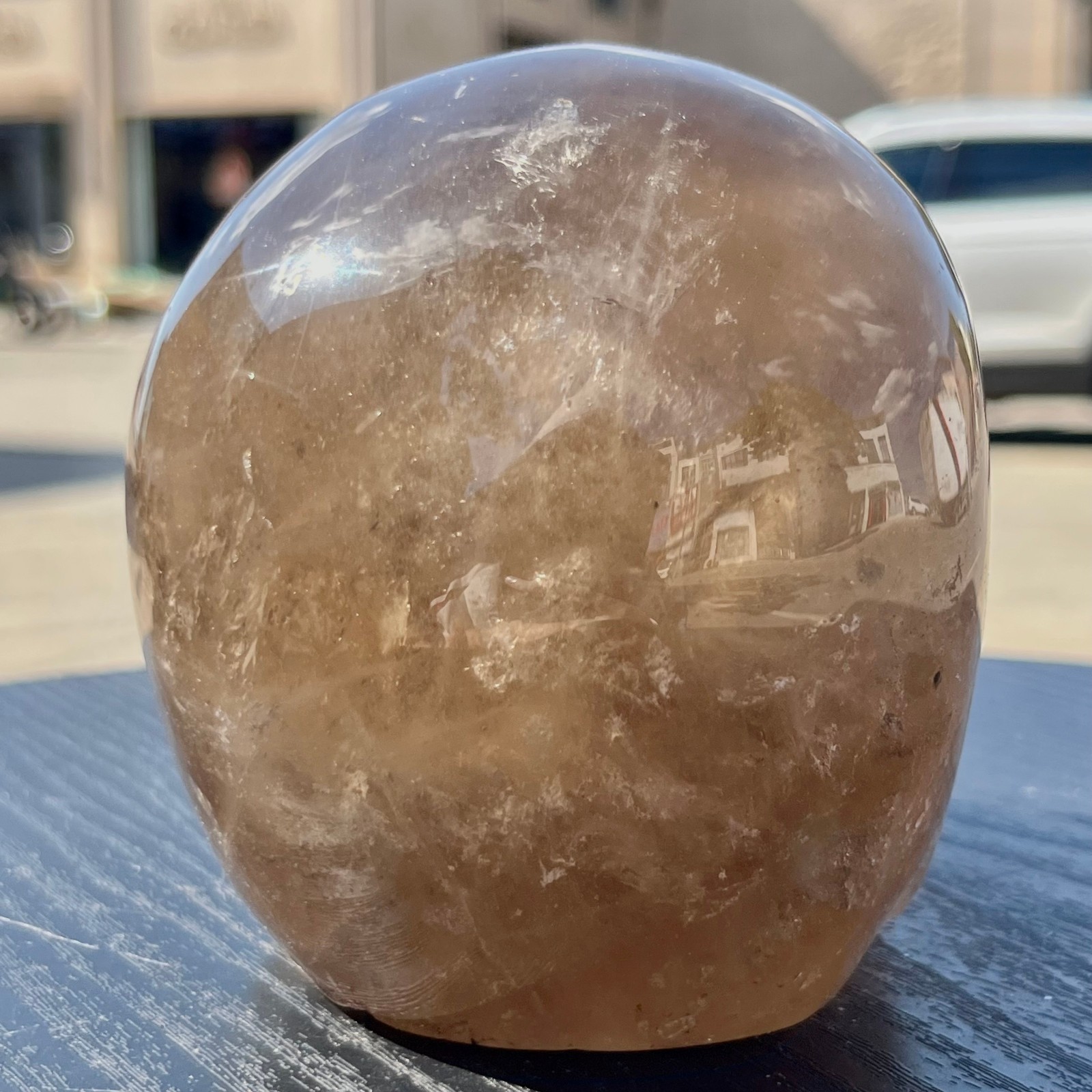 Real Smoky Quartz Stone Carved Human Skull Model Mineral Specimen Display 4 lb