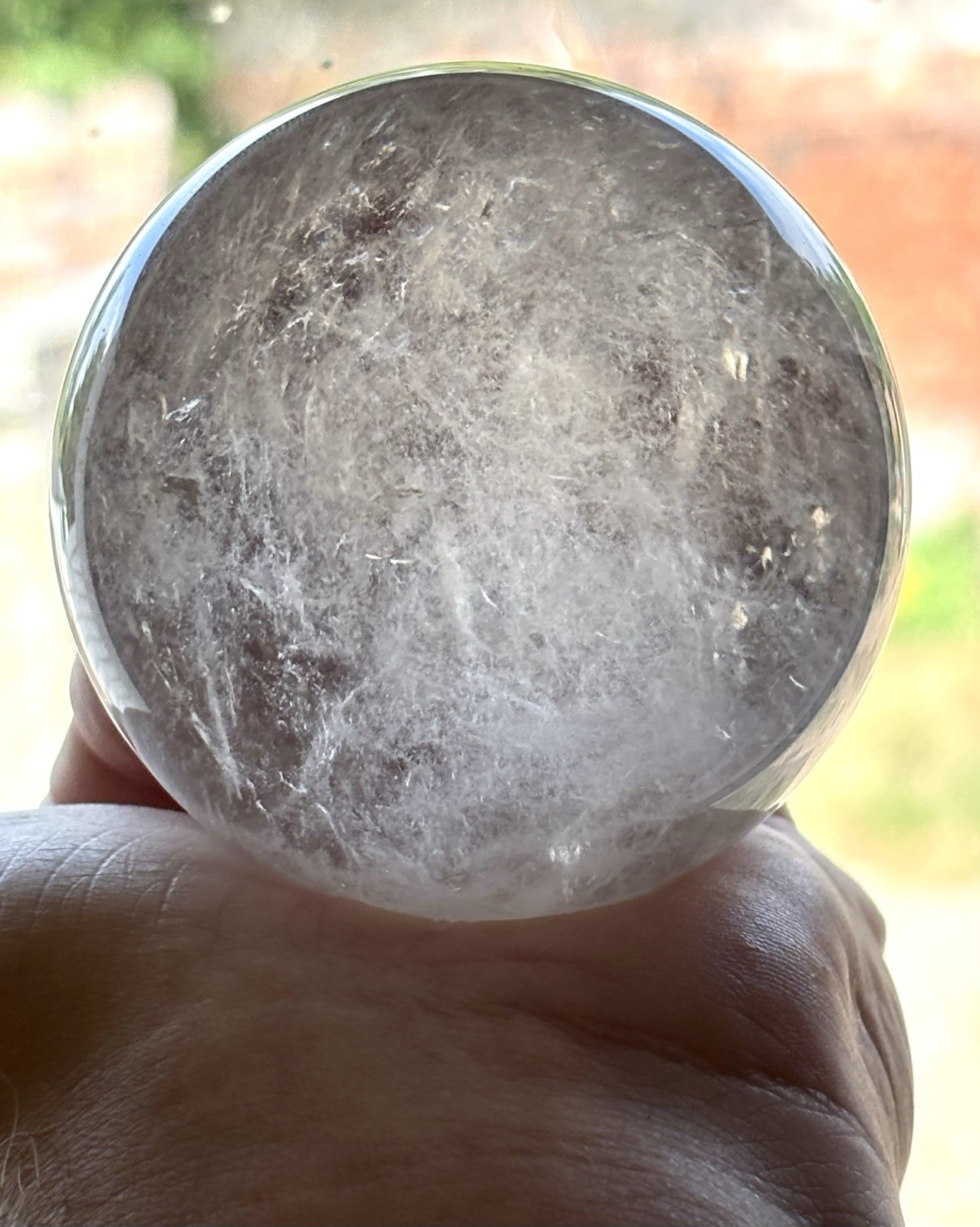 Large 1.065LB Clear Quartz Crystal Ball Sphere High Clarity Beautiful Gem Stone
