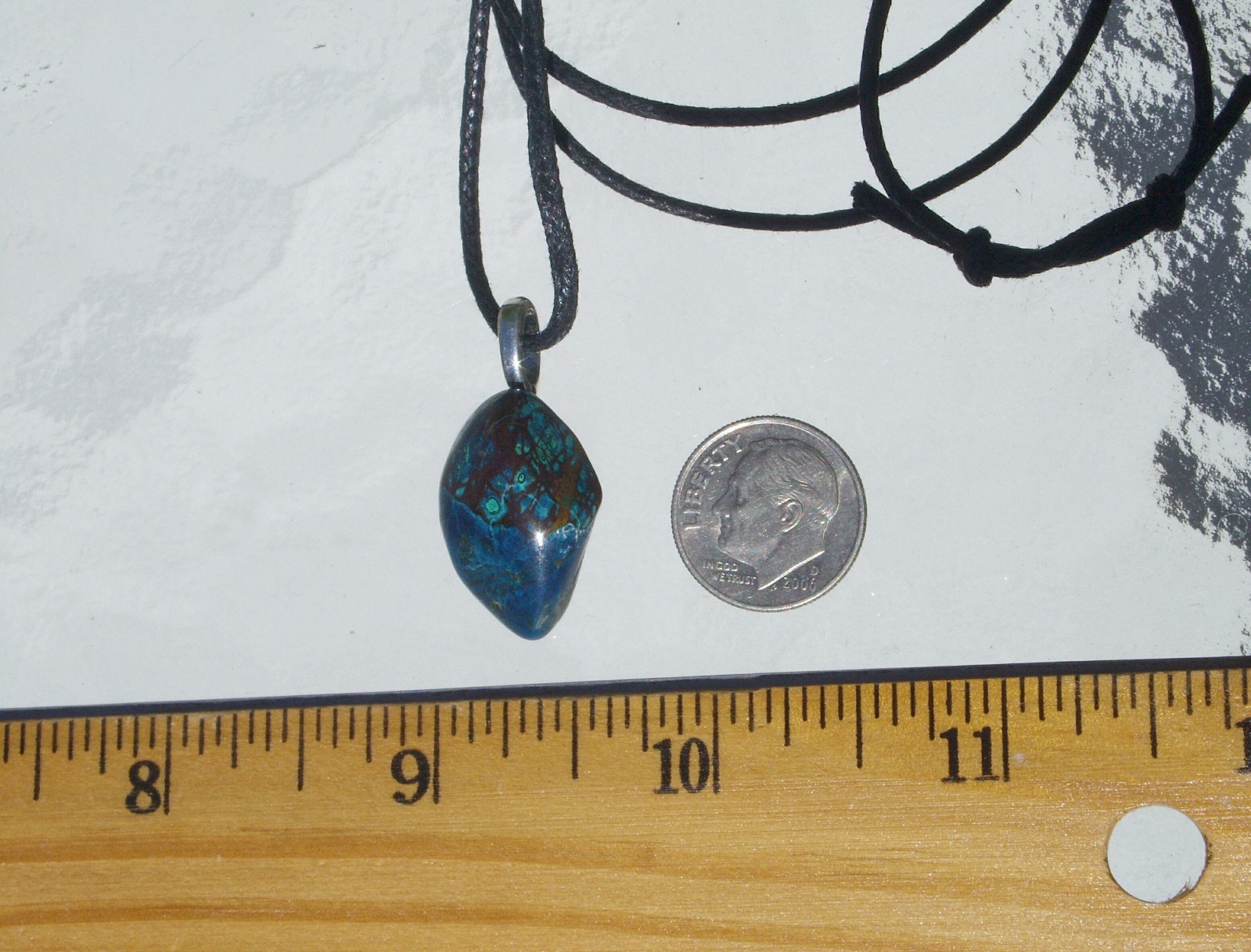 Natural Shattuckite Free Form Stone Crystal Pendant Necklace