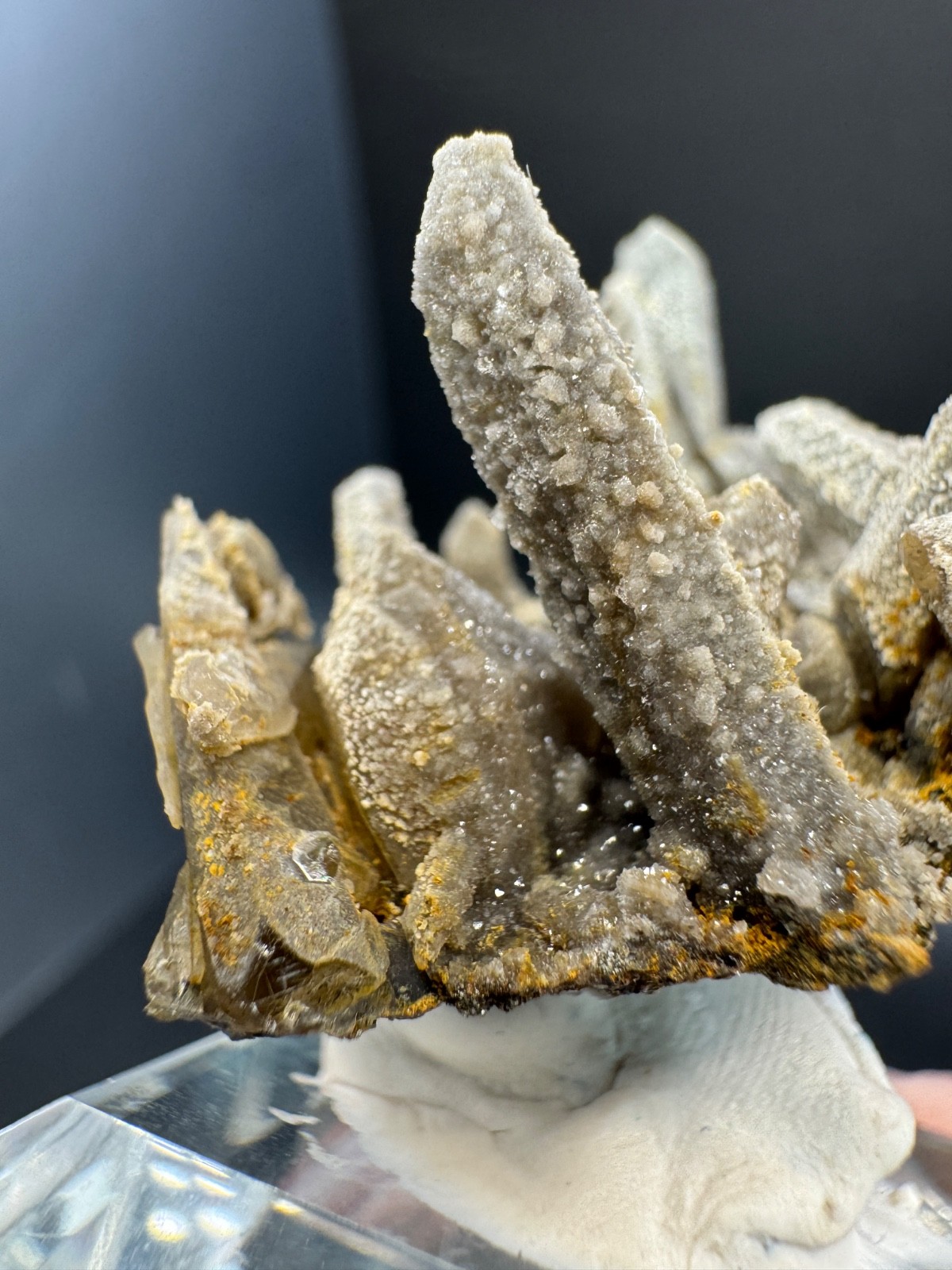 6343 Gray Candle Quartz Cluster with Druzy Coating Inner Mongolia 14g