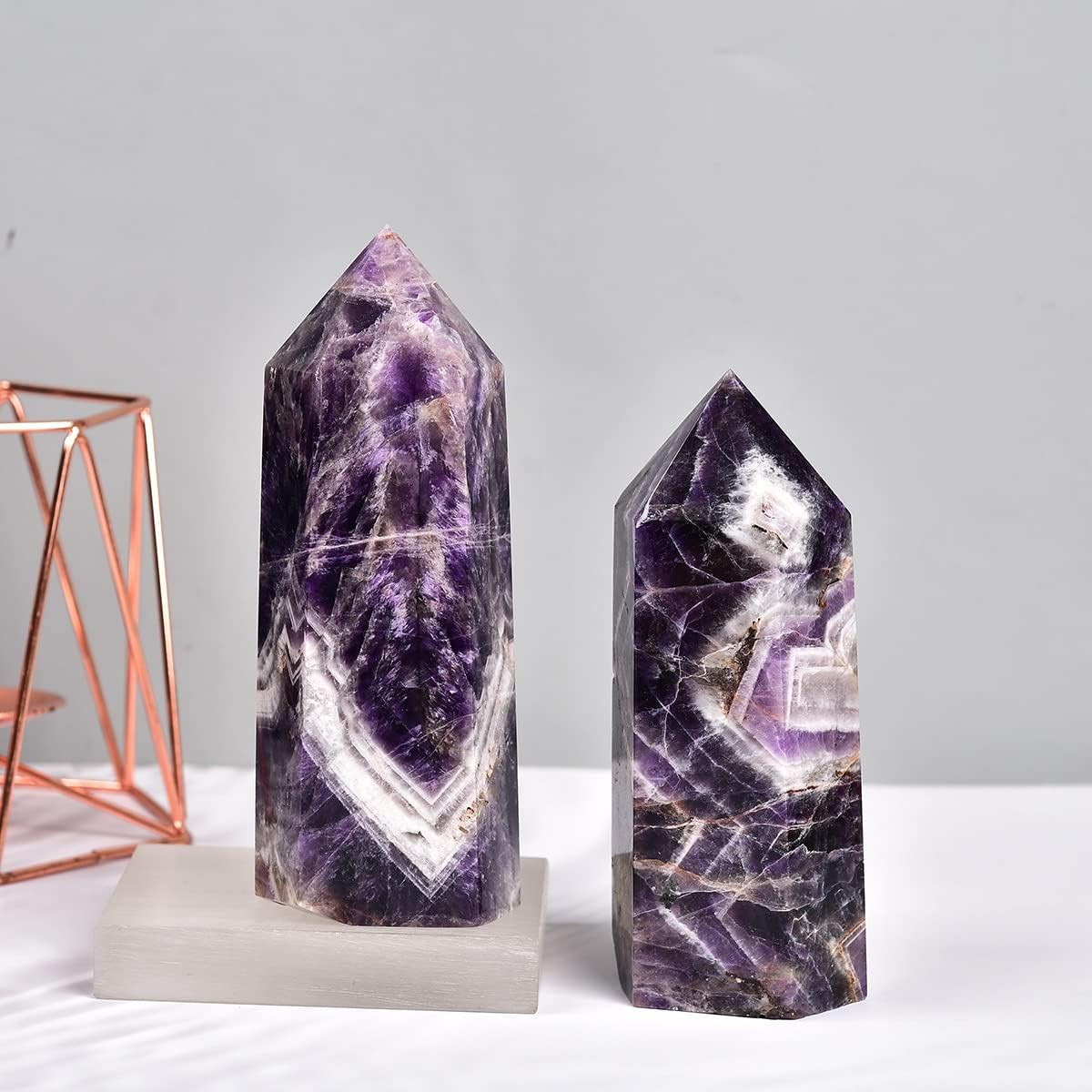 Large Dream Amethyst Healing Crystal Wand Point Obelisk Tower 6 Faceted Reiki Ch