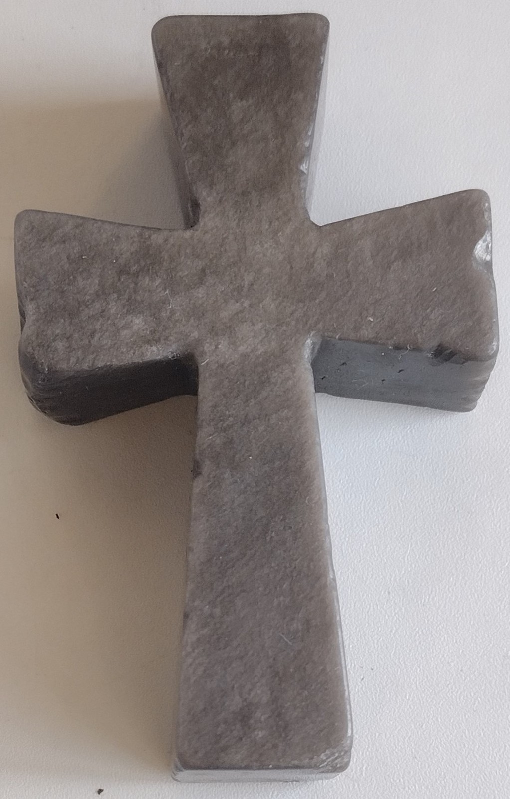Silver Sheen Obsidian Standing Cross Natural Crystal Cross Religious Decor