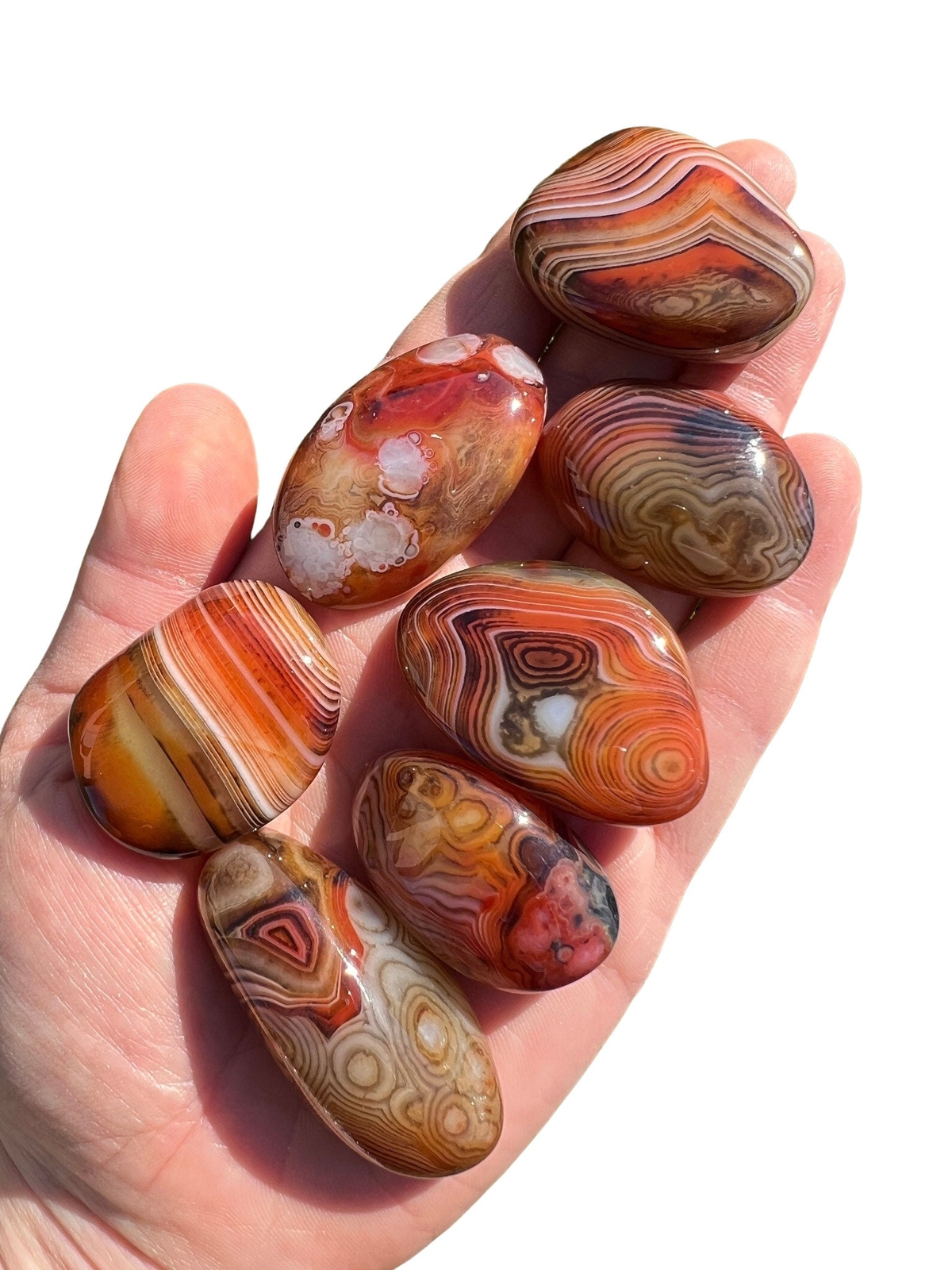 Sardonyx Tumbled Stone, Natural Sardonyx from Sri Lanka