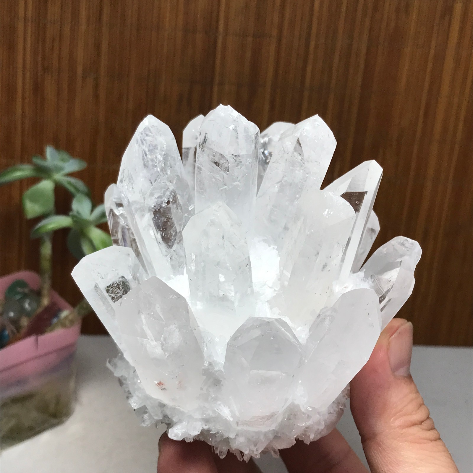 94mm Natural white quartz Crystal ore Silicon Crystal Cluster 540g A1827