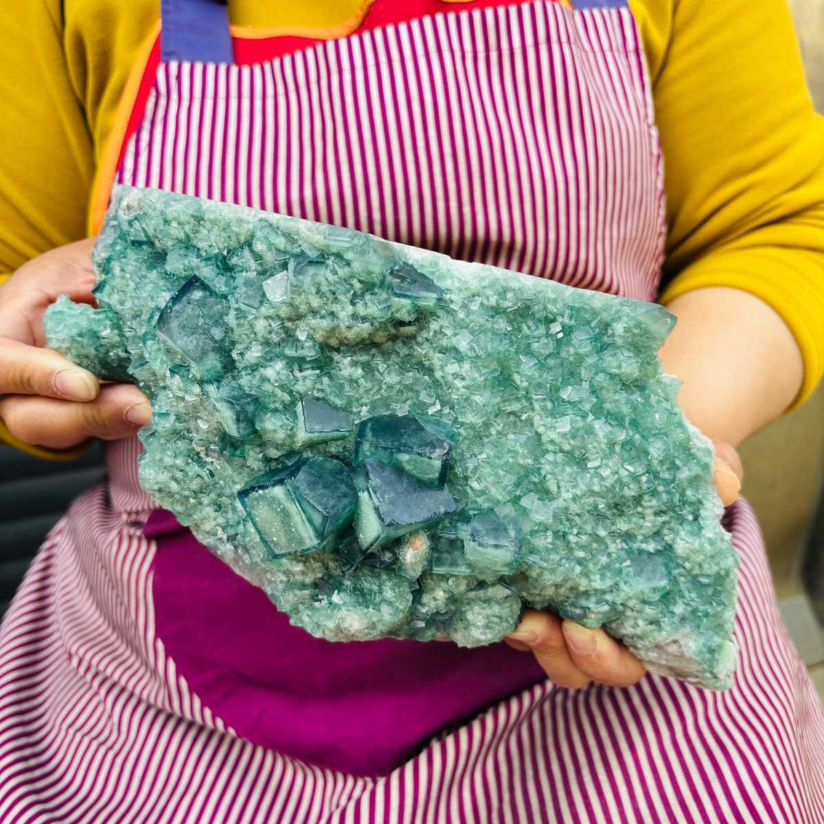 5.94LB Natural Fluorite Cluster Crystal Mineral Specimen Energy Reiki Healing