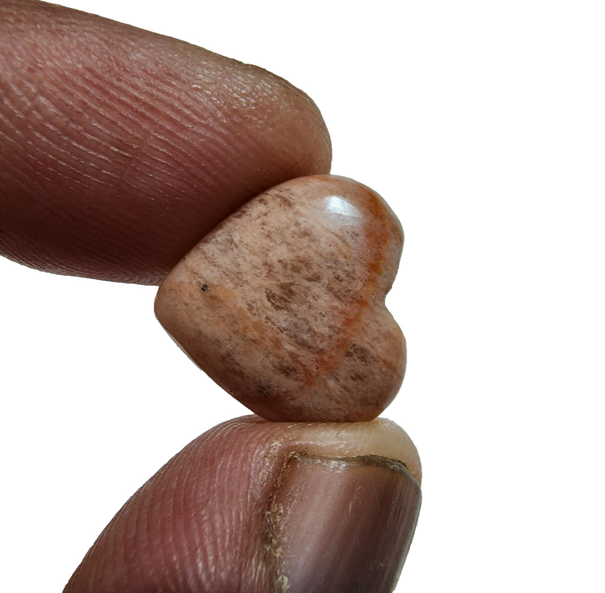16 Crt Attractive Peach Amazonite Gemstone Cabochon Crystal Heart Shape Jewelry