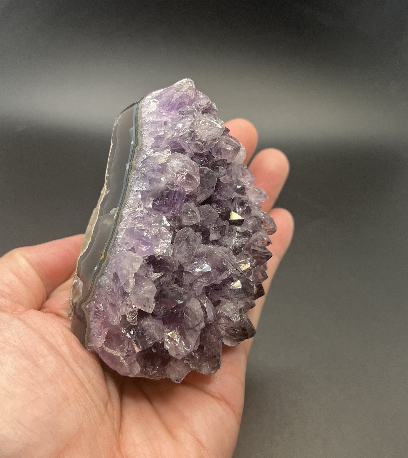 Amethyst Genuine Stone Freeform Cut Base Crystal Uruguay 275.2g