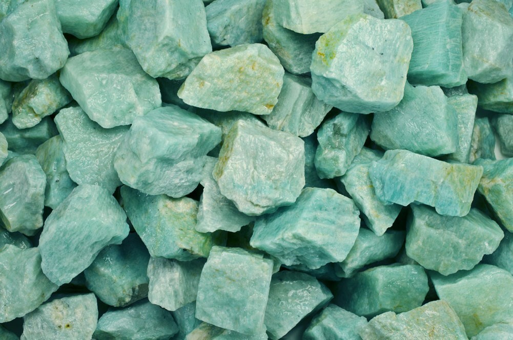 1/2 lb Amazonite Rough Stones – Natural Crystal Mineral Rock Tumbling (Mada)
