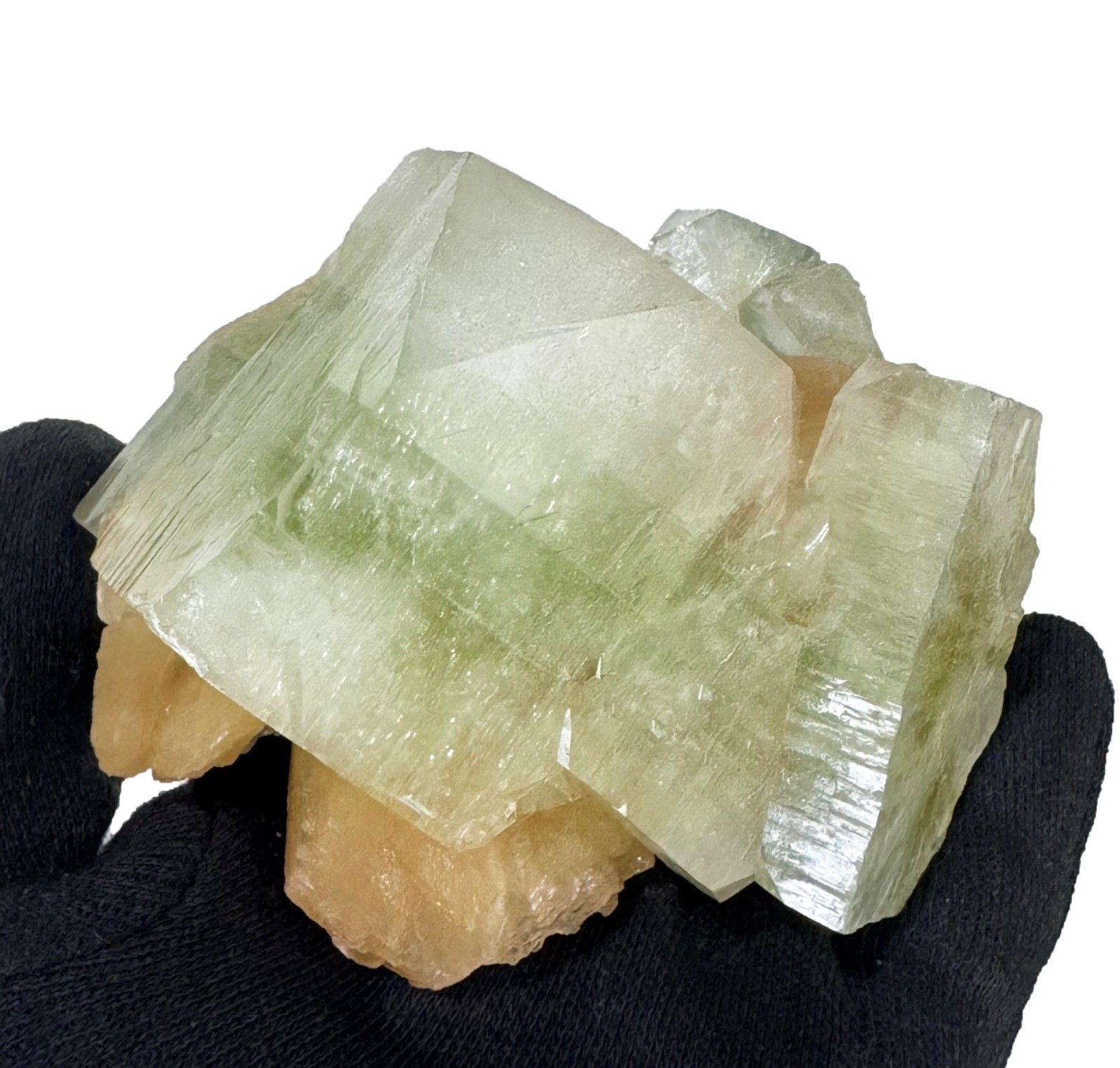 Green Apophyllite With Stilbite Rocks, Crystals And Mineral Specimens From India