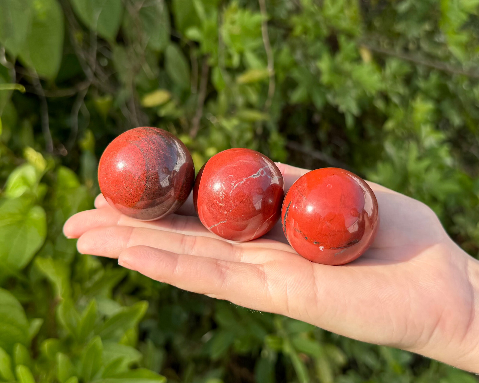 Red Jasper Crystal Sphere & Stand, 1.5″ Polished Red Jasper Sphere (Root Chakra)