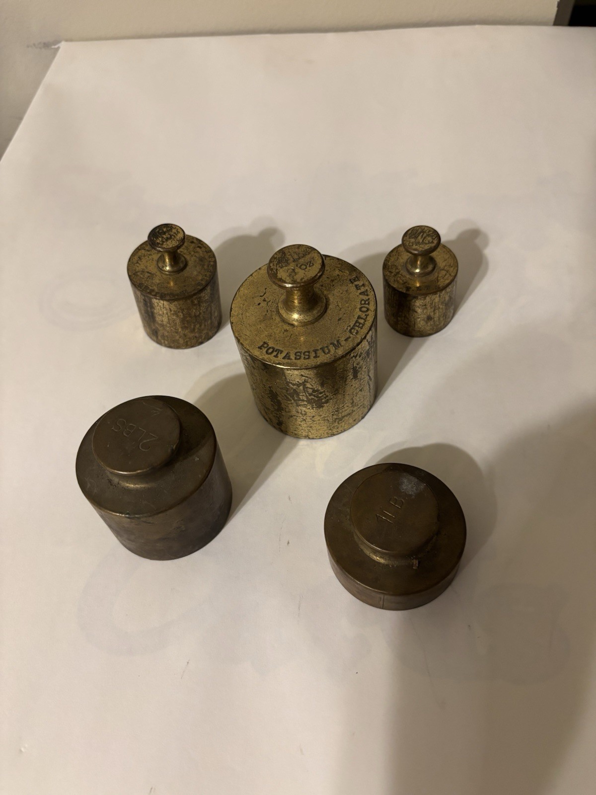 Brass Calibration Weights 3lb 3oz, 2lb, 1lb, 463 Grams & 272 Grams