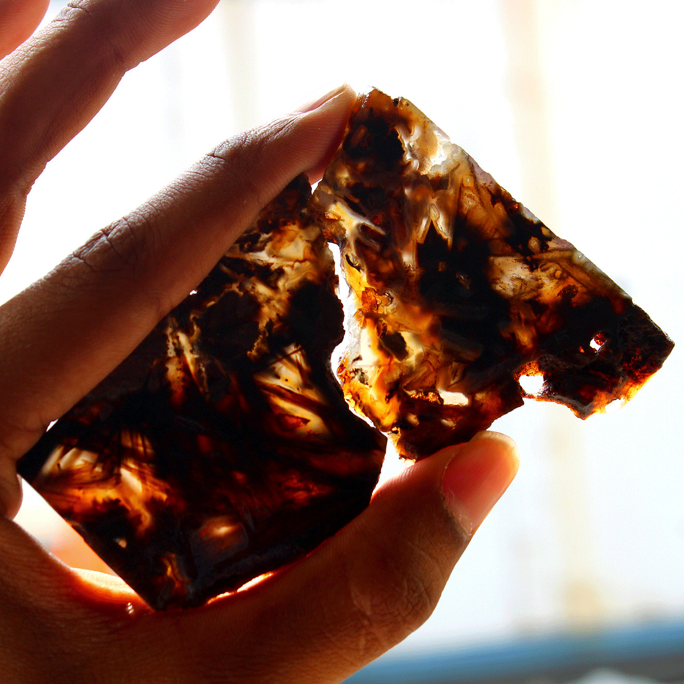 2 Pcs Natural Turkish Agate Stick Agate Raw Crystal Slice Druzy Mineral Specimen
