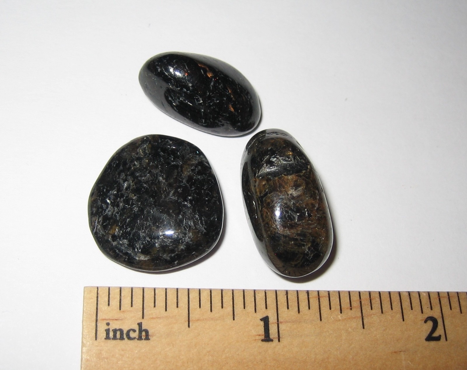 3 RARE TUMBLED POLISHED AUTHENTIC NUUMMITE STONES FROM GREENLAND ~ 14.8grams *2