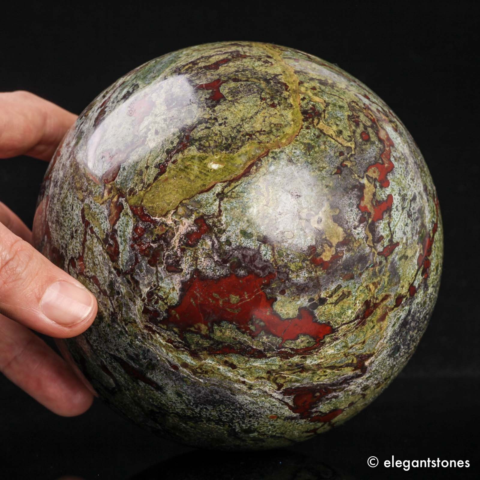 3295g127mm Large Dragon Blood Stone Sphere Crystal Ball Natural Specimen Healing