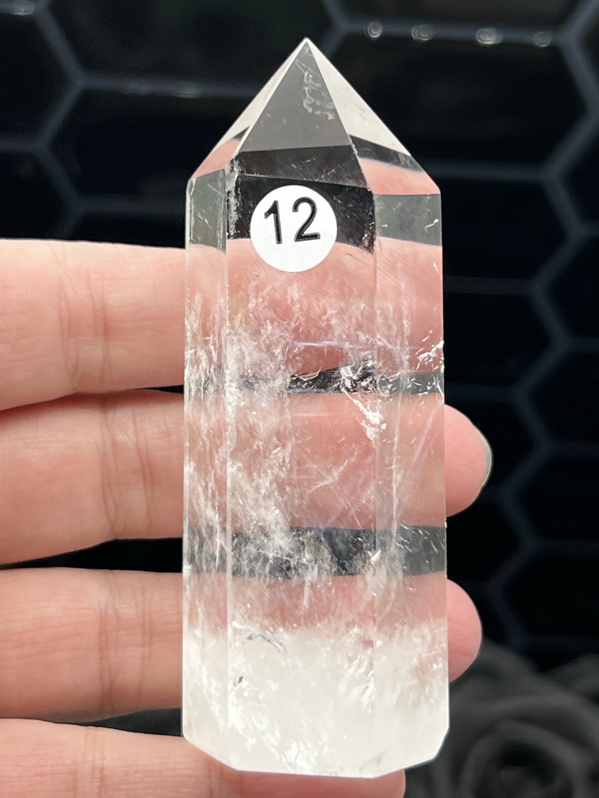 Natural Blue needle Clear Quartz HQ Points Free Ship & Gift