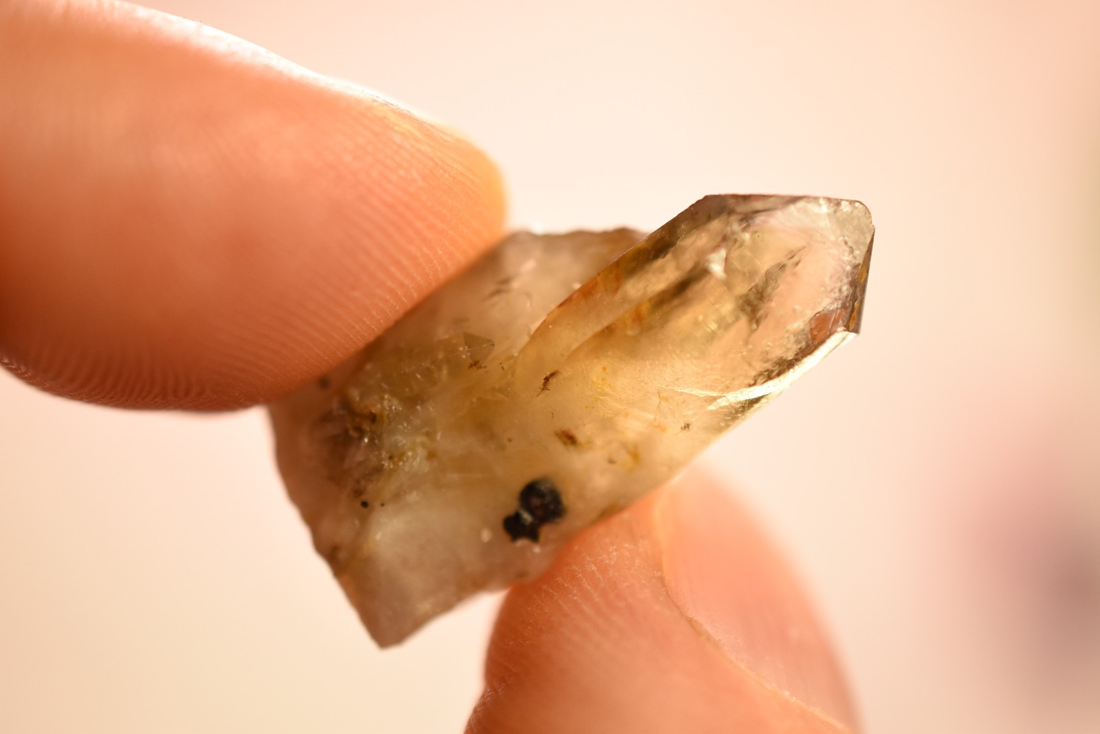 *AUSTRALIAN* CITRINE Crystal 2.9cm 4.7g Cluster Cassiterite Inclusion NSW
