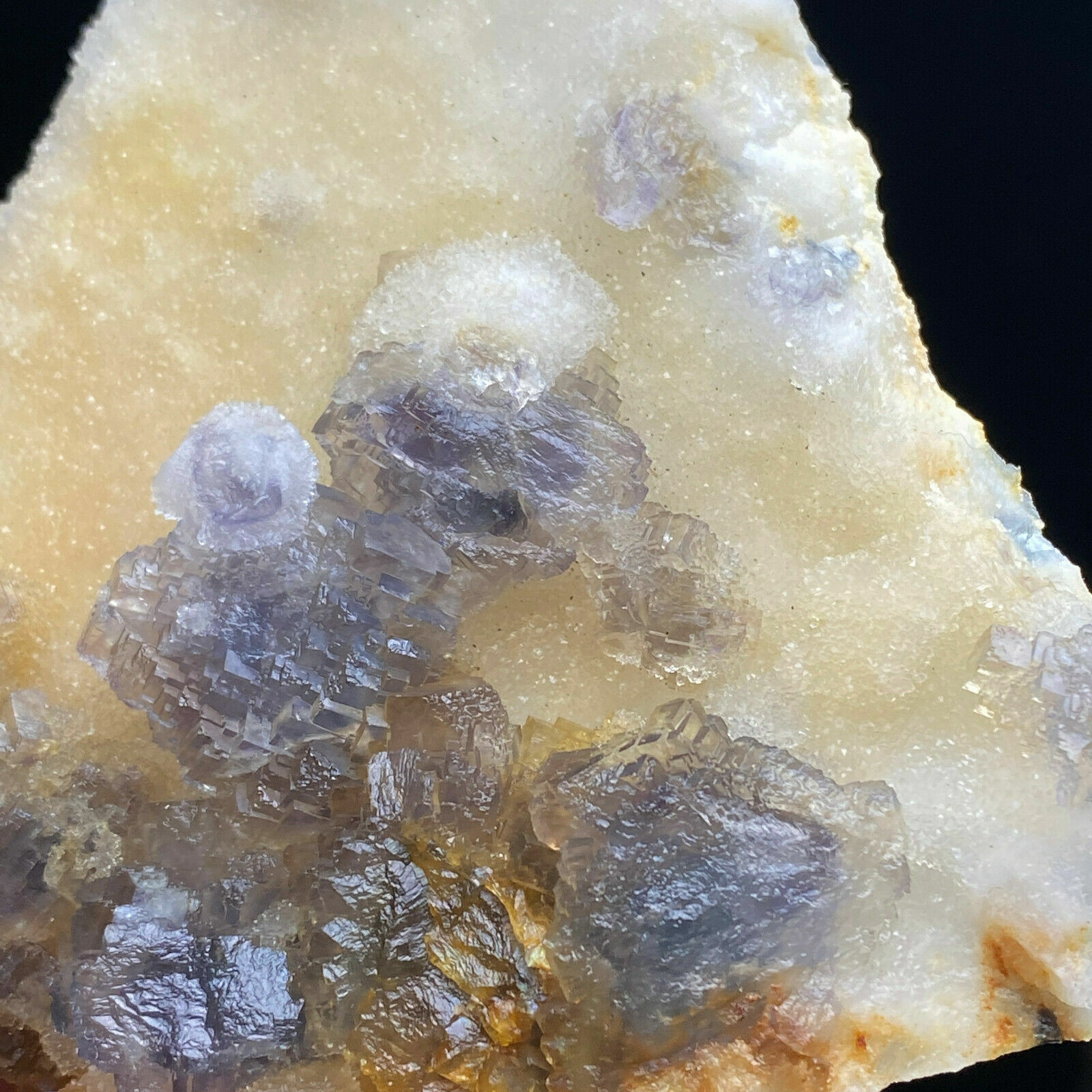 163g Translucent Purple/Green Cubic Fluorite & White Quartz Mineral – Fujian