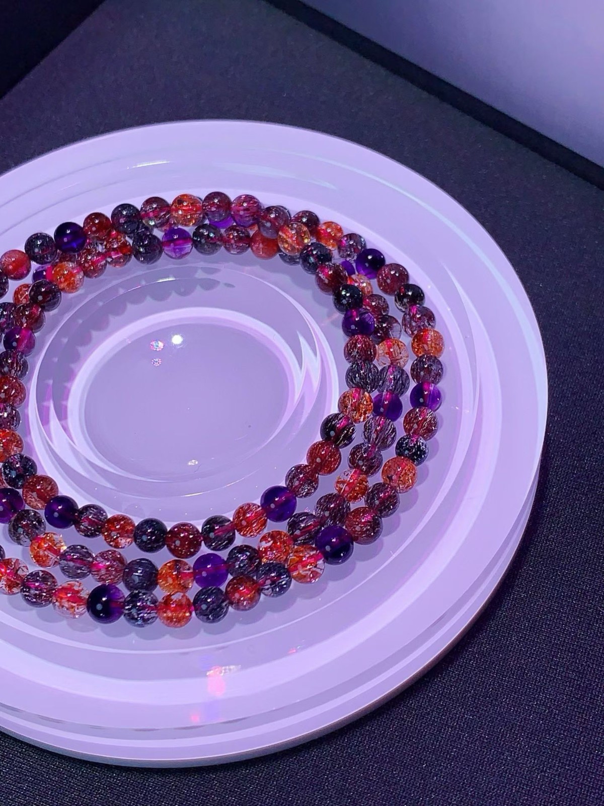 4.5mm TOP Natural Colorful super seven gem quartz crystal energy bracelet