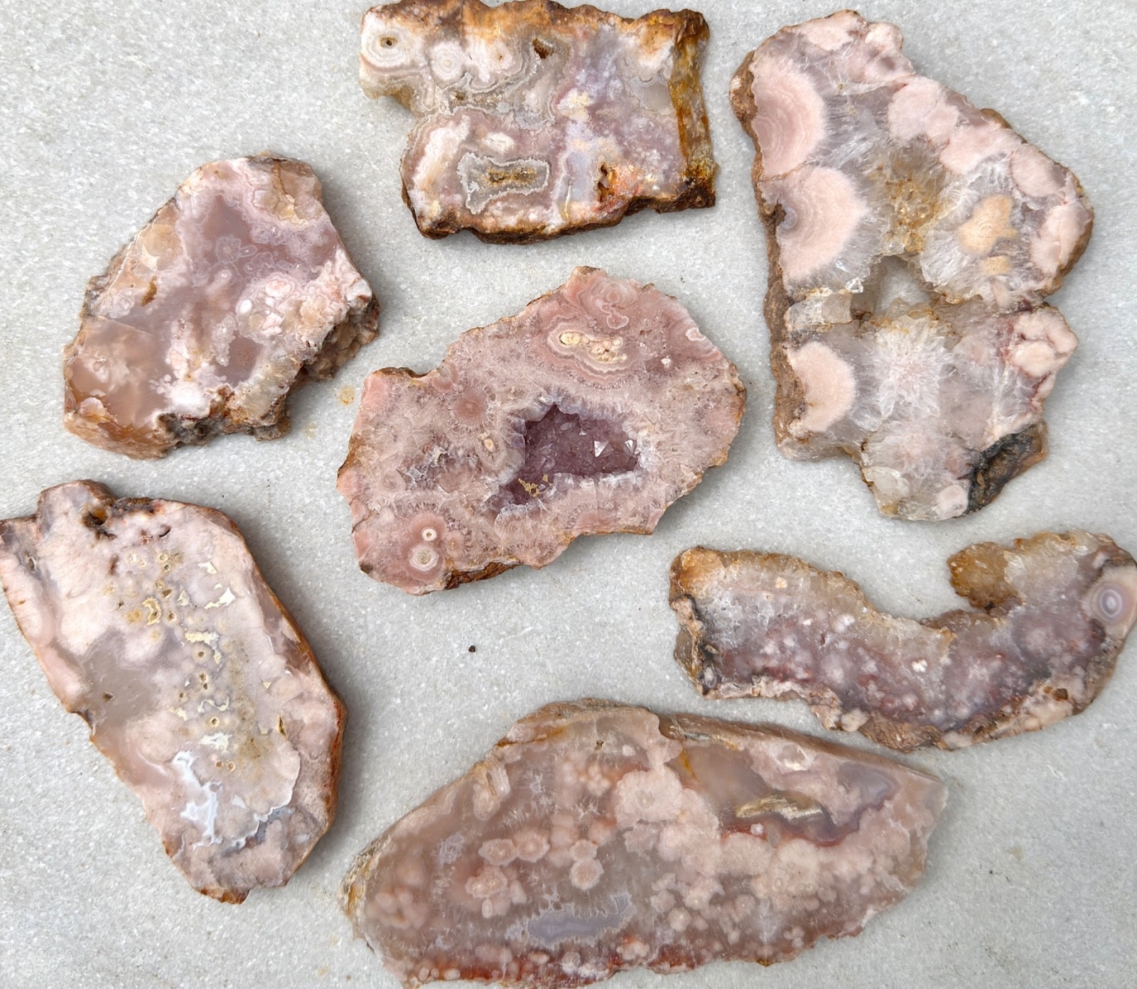 Wholesale Lot 2 Lbs Natural Pink Amethyst Flower Agate Slab Crystal
