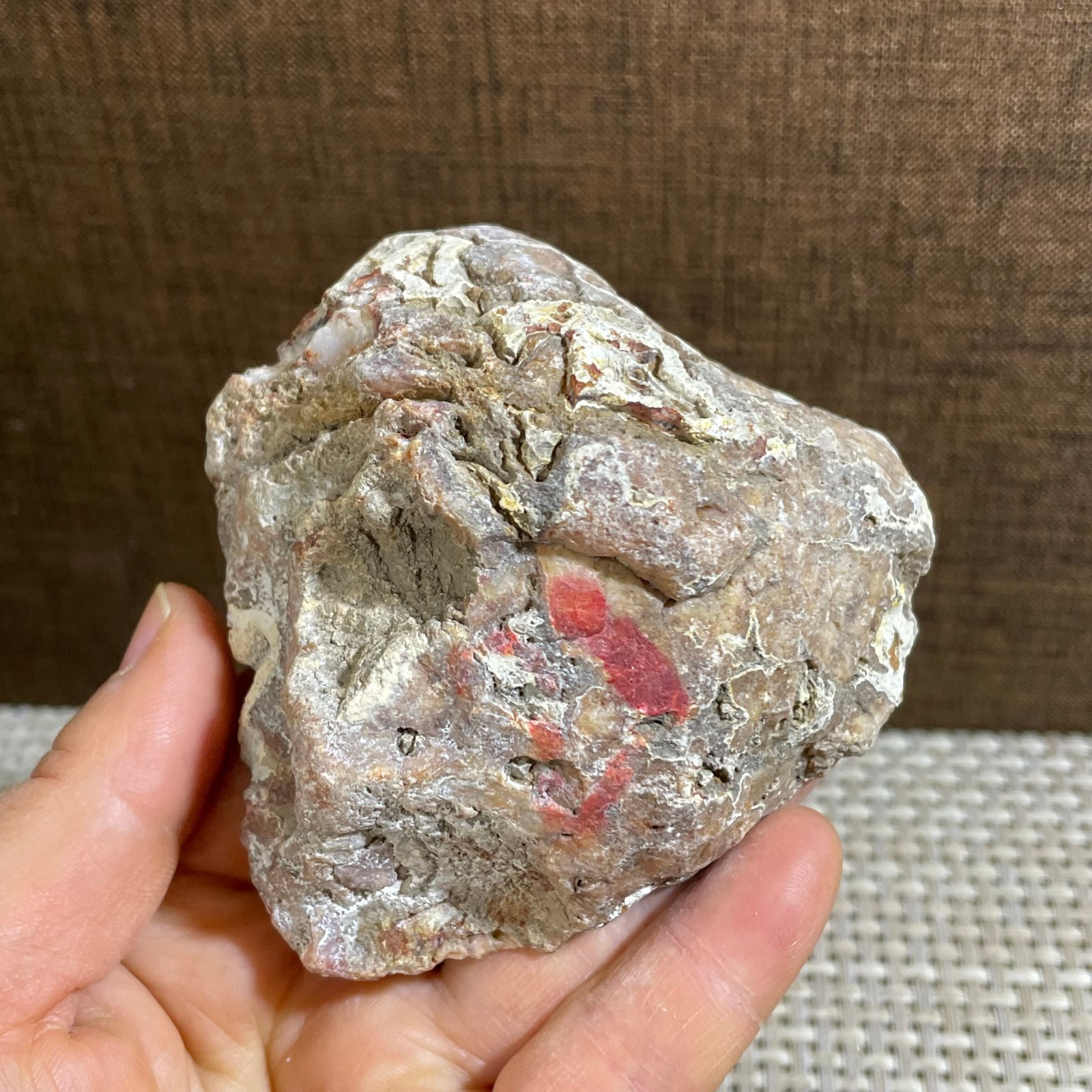198g atural Sakura Agate Blossom Facet Rough Specimen Madagascar