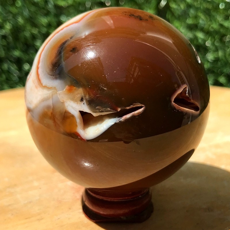 290G Natural Patterned Agate Ball Crystal Sphere Mineral Specimen Healing